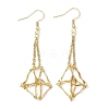 304 Stainless Steel Macrame Pouch Empty Stone Holder Dangle Earring Findings EJEW-JE05811-01-1
