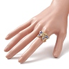 Glass Seed Beaded Butterfly Stretch Ring for Women RJEW-MZ00004-4