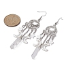 Natural Quartz Crystal Twist Rectangle Dangle Earrings EJEW-JE05315-2