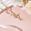 1Pc 304 Stainless Steel Chain & Brass Micro Pave Cubic Zirconia Letter Pendant Necklaces NJEW-LP0001-36R-G-3