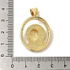 Rack Plating Brass Micro Pave Clear Cubic Zirconia Pendants KK-P267-14B-G-3