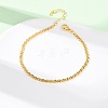 Brass Curb Chain Bracelets for Women BJEW-C140-14G-2
