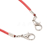 Braided Round Waxed Polyester Cord with Double Iron Lobster Claw Clasps FB-CBAA2E5-01-2