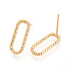 Brass Stud Earrings EJEW-T047-46G-2