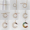 7 Chakra Round Mixed Stone Copper Wire Wrapped Moon Pendants PALLOY-TA00401-01-5