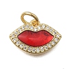 Brass Micro Pave Cubic Zirconia Charms KK-D431-024A-G-1
