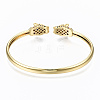 Brass Micro Pave Cubic Zirconia Cuff Bangles BJEW-T018-06G-NF-2