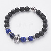 Natural Lava Rock Beads Stretch Bracelets BJEW-I241-16B-1