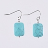 Faceted Natural & Synthetic Gemstone Dangle Earrings EJEW-JE03945-2