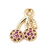 Brass Micro Pave Cubic Zirconia Pendants KK-R219-36F-G-1