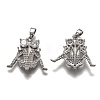 Brass Clear Cubic Zirconia Constellation Charms KK-B031-03P-2