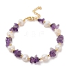 Natural Amethyst Chip Beaded Bracelets for Women BJEW-F478-02D-1