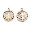 Brass Micro Pave Colorful Cubic Zirconia Pendants ZIRC-N039-181-NF-2
