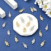 10Pcs 2 Colors Rack Plating Brass Pave Cubic Zirconia Pendants KK-YW0004-32-4