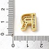 Brass Micro Pave Clear Cubic Zirconia Charms ZIRC-C009-01G-R-3