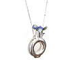 Alloy Donut Shape Wearable Flower Vase Pendant Necklaces for Women WG60C45-01-5