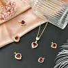 6Pcs 6 Styles Brass Pave Cubic Zirconia Pendants KK-CJ0003-85-6