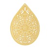 Brass Etched Metal Embellishments Pendants KK-Z058-04G-1