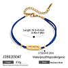 304 Stainless Steel Oval with Hollow Heart Link Polyester Cord 2-Strand Bracelets for Women WGD95DC-01-1