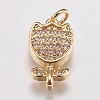 Brass Micro Pave Cubic Zirconia Charms ZIRC-E147-48-2