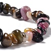 Chips Natural Tourmaline Beaded Stretch Bracelets X-BJEW-JB05333-2