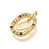 Brass Micro Pave Cubic Zirconia Pendants ZIRC-P123-01G-U02-2