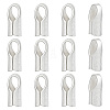 12Pcs Column Sterling Silver Cord Ends STER-BC0004-48B-1