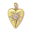 Brass Micro Pave Clear Cubic Zirconia Pendants CU-OY001-77G-1