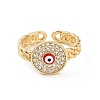 Real 18K Gold Plated Brass Micro Pave Cubic Zirconia Open Rings RJEW-J017-VC280-2