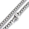 304 Stainless Steel Box Chain Necklaces NJEW-O110-05H-P-2