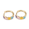 Brass Enamel Hoop Earrings EJEW-D274-04-3