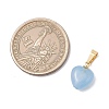 Natural Howlite & Black Onyx(Dyed & Heated) & Aquamarine & Quartz Crystal Heart Charms PALLOY-JF05059-2