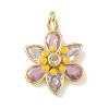 Brass Micro Pave Cubic Zirconia Pendants KK-P342-09G-1
