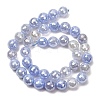 Electroplated Natural Agate Beads Strands G-B191-A07-10mm-16-4