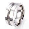 201 Stainless Steel Grooved Finger Ring Settings STAS-WH0039-12C-P-2