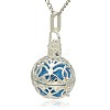 Silver Color Plated Brass Hollow Round Cage Pendants LS-KK-J240-02S-2