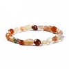 Natural Rutilated Quartz Bead Stretch Bracelets BJEW-K213-17-2