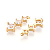 Brass Micro Pave Cubic Zirconia Pendants X1-KK-N261-118A-G-2
