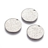 Tarnish Resistant 304 Stainless Steel Textured Pendants STAS-I098-01-15mm-P-3