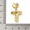 Rack Plating Brass Micro Pave Clear Cubic Zirconia Perdants KK-C067-12G-T-3