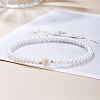 Plastic Pearl Round Beaded Stretch Bracelets for Women WGC81DB-18-1