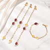 Natural Amber Beads Link Bracelets BJEW-JB13495-1