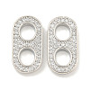 Brass Micro Pave Clear Cubic Zirconia Connector Charms KK-S386-15P-1