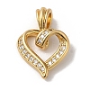 Rack Plating Brass Micro Pave Cubic Zirconia Pendants KK-K377-45G-1