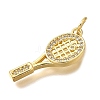 Brass Micro Pave Cubic Zirconia Pendants KK-Z125-12G-2