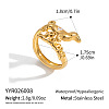 304 Stainless Steel Micro Pave Cubic Zirconia Open Cuff Rings for Women LM3811-2-2
