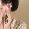 Alloy & Wood Dangle Earrings for Women WG2EB7C-03-1