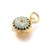 Brass Micro Pave Cubic Zirconia Charms KK-G519-09G-03-2