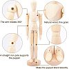 Olycraft 2Pcs 2 Style Unfinished Wooden Pine Movable Joint Family Model DIY-OC0008-36-4