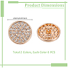 16Pcs 2 Colors 1-Hole Zinc Alloy Rhinestone Shank Buttons BUTT-GA0001-38-2